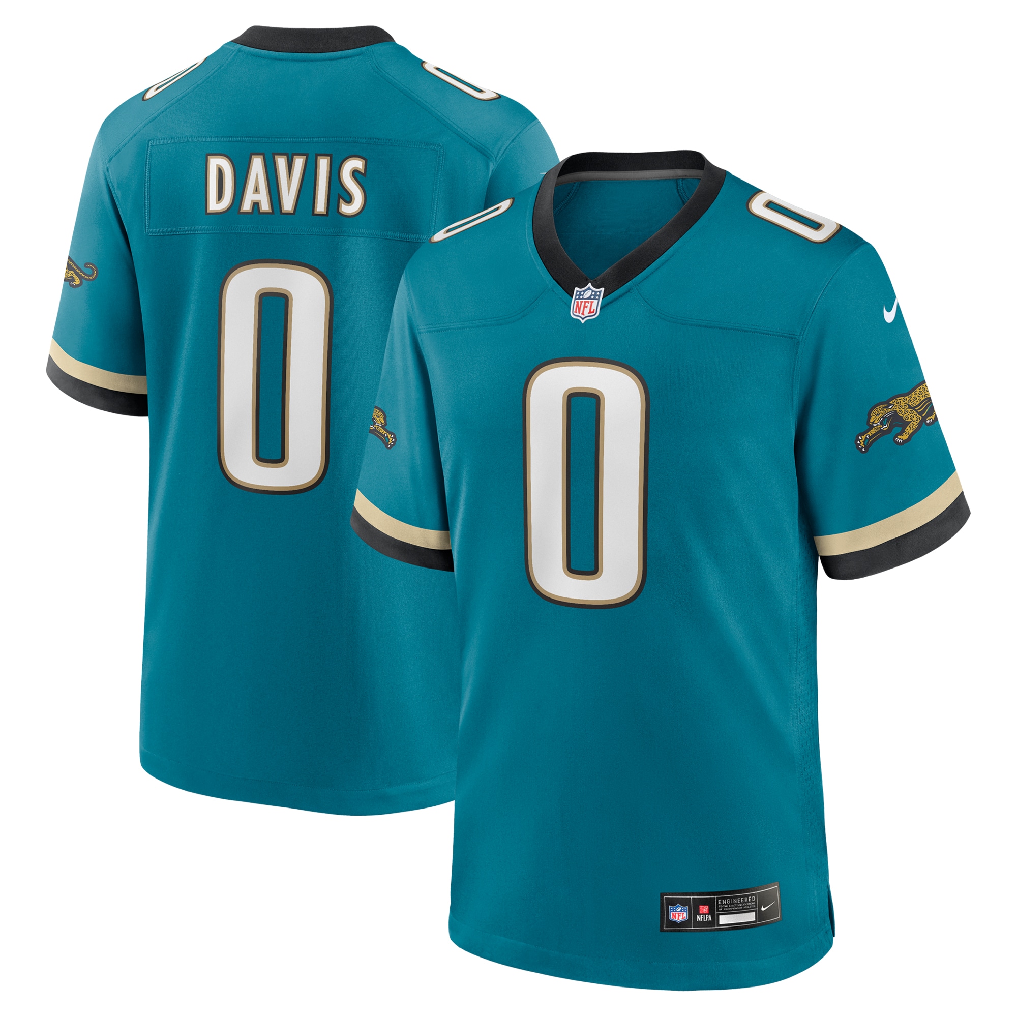 Jacksonville Jaguars Gabe Davis Teal Prowler Throwback Player Game NFL Jersey Men's