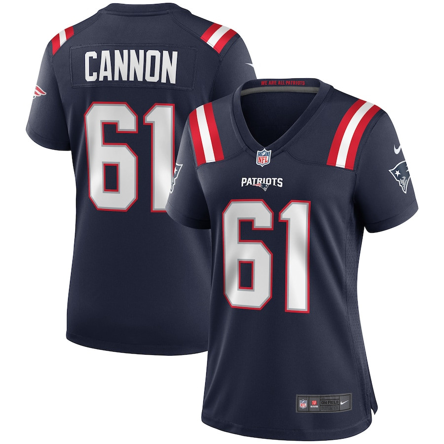 Marcus Cannon 61 New England Patriots Game Navy NFL Jersey Women's