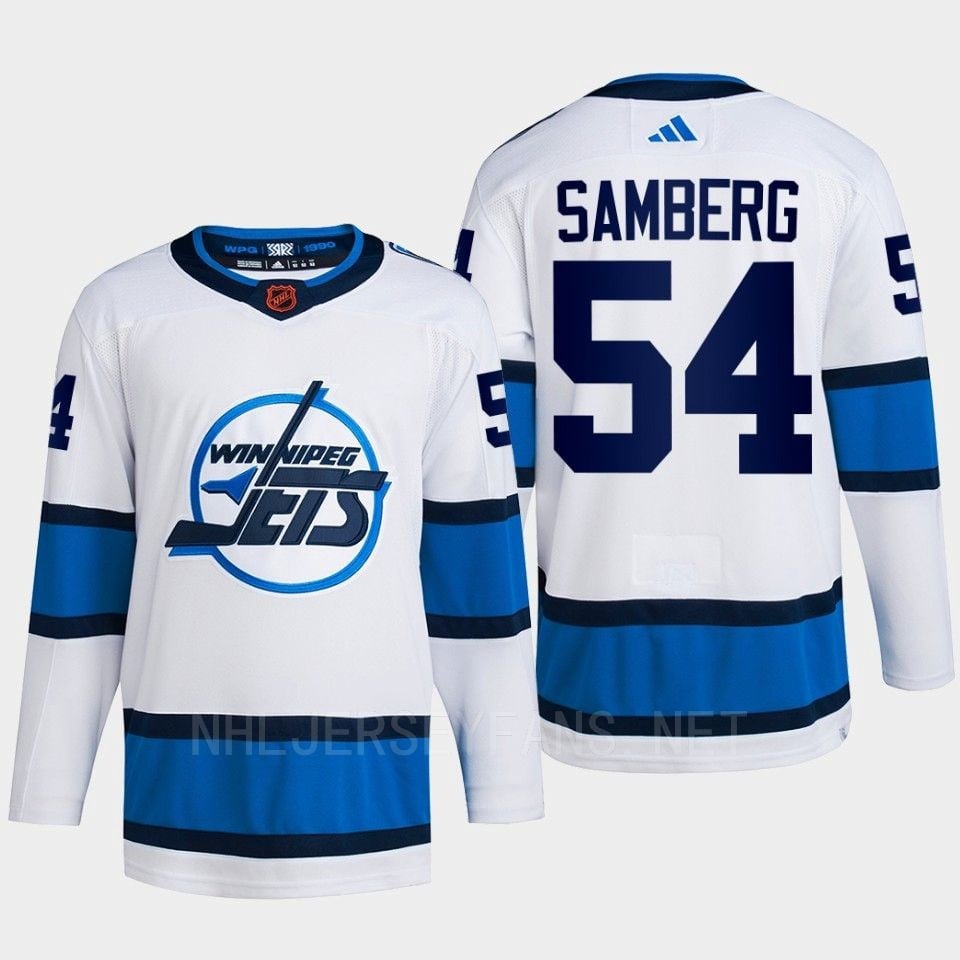 Dylan Samberg 54 Reverse Retro 2.0 2022 Winnipeg Jets White Primegreen NHL Jersey Men's