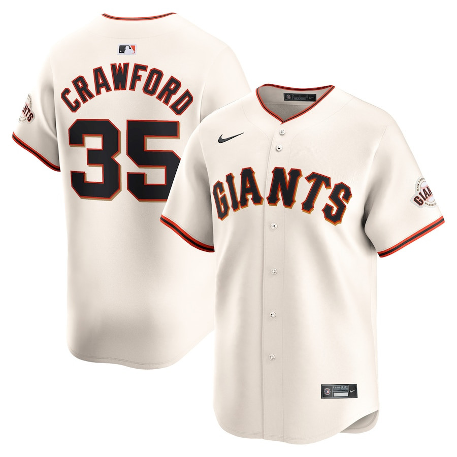 Brandon Crawford 35 San Francisco Giants Home Limited Player Cream MLB Jersey Men's