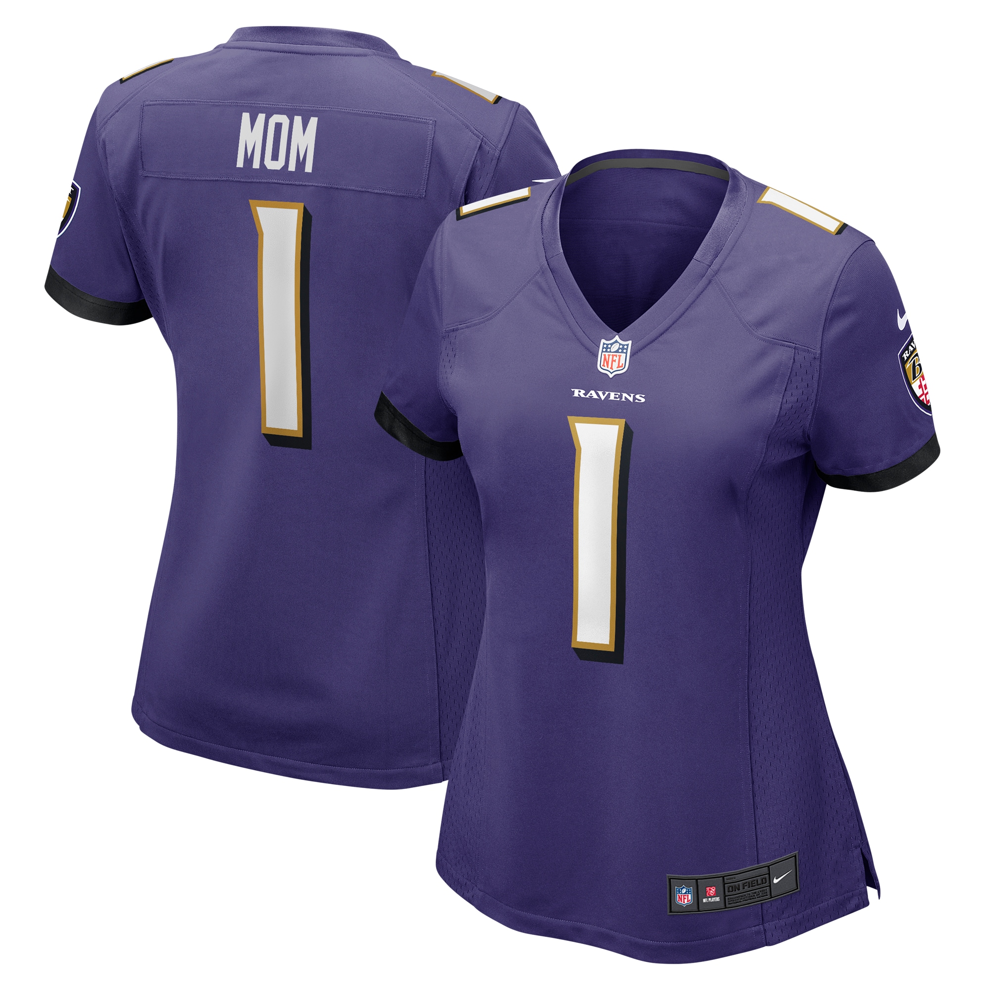 Baltimore Ravens Number 1 Mom Purple Game NFL Jersey Women's
