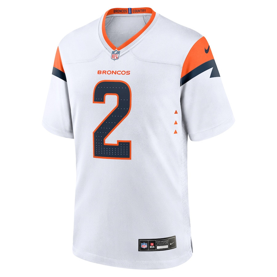Patrick Surtain II 2 Denver Broncos Game White NFL Jersey Men's