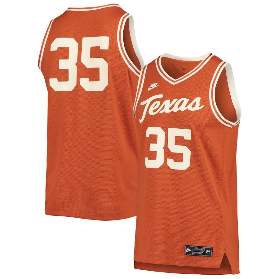 Texas Longhorns Retro Texas Orange #35 NCAA Jersey Men's