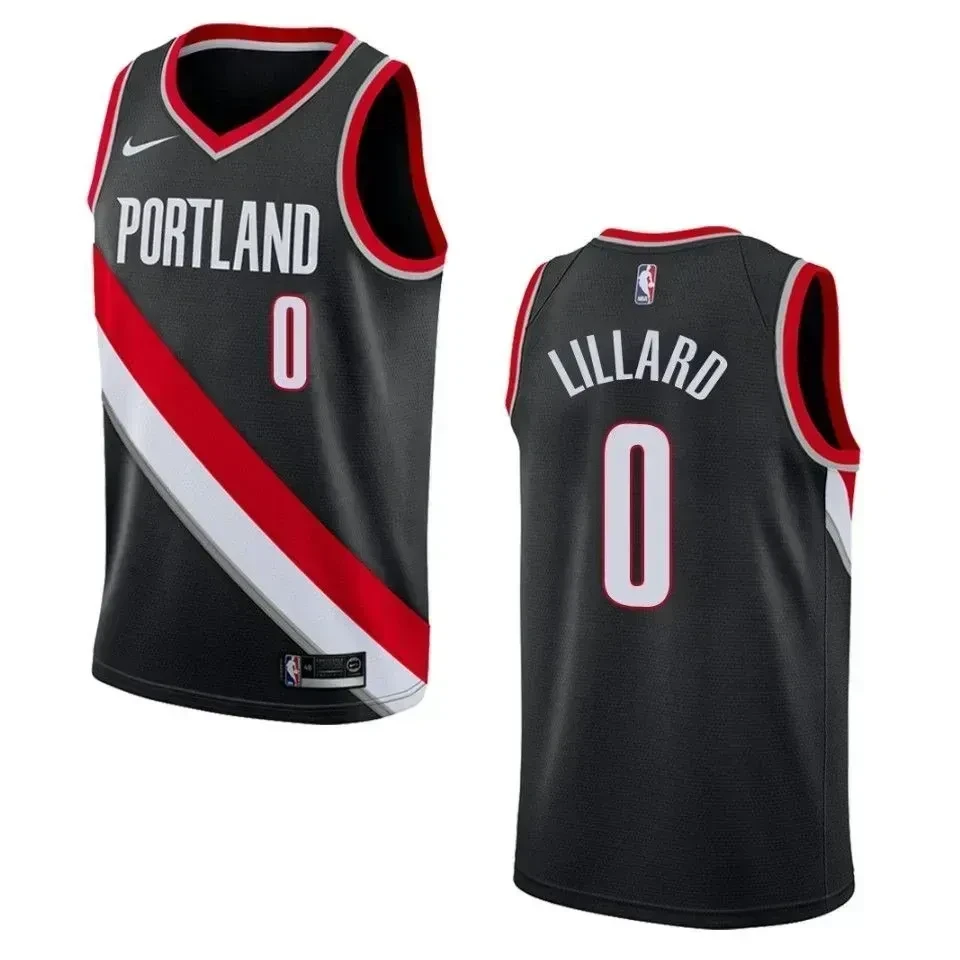 Portland Trail Blazers 0 Damian Lillard Icon Swingman Black NBA Jersey Men's