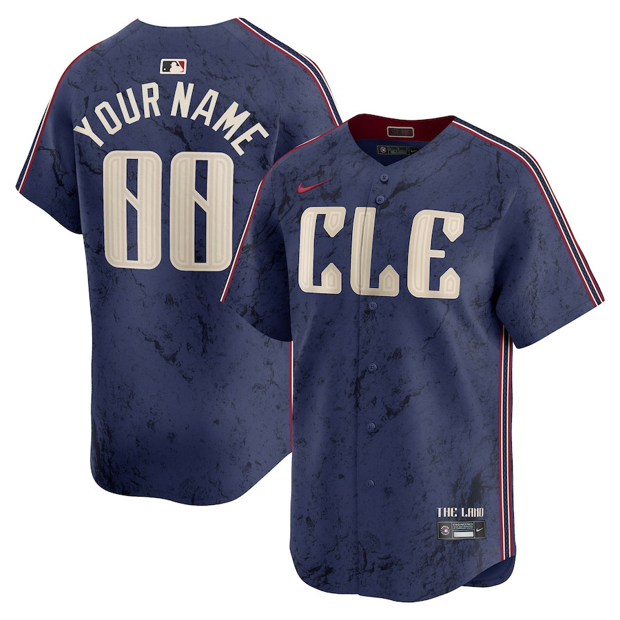 Cleveland Guardians 2024 City Connect Limited Custom Navy MLB Jersey Men's