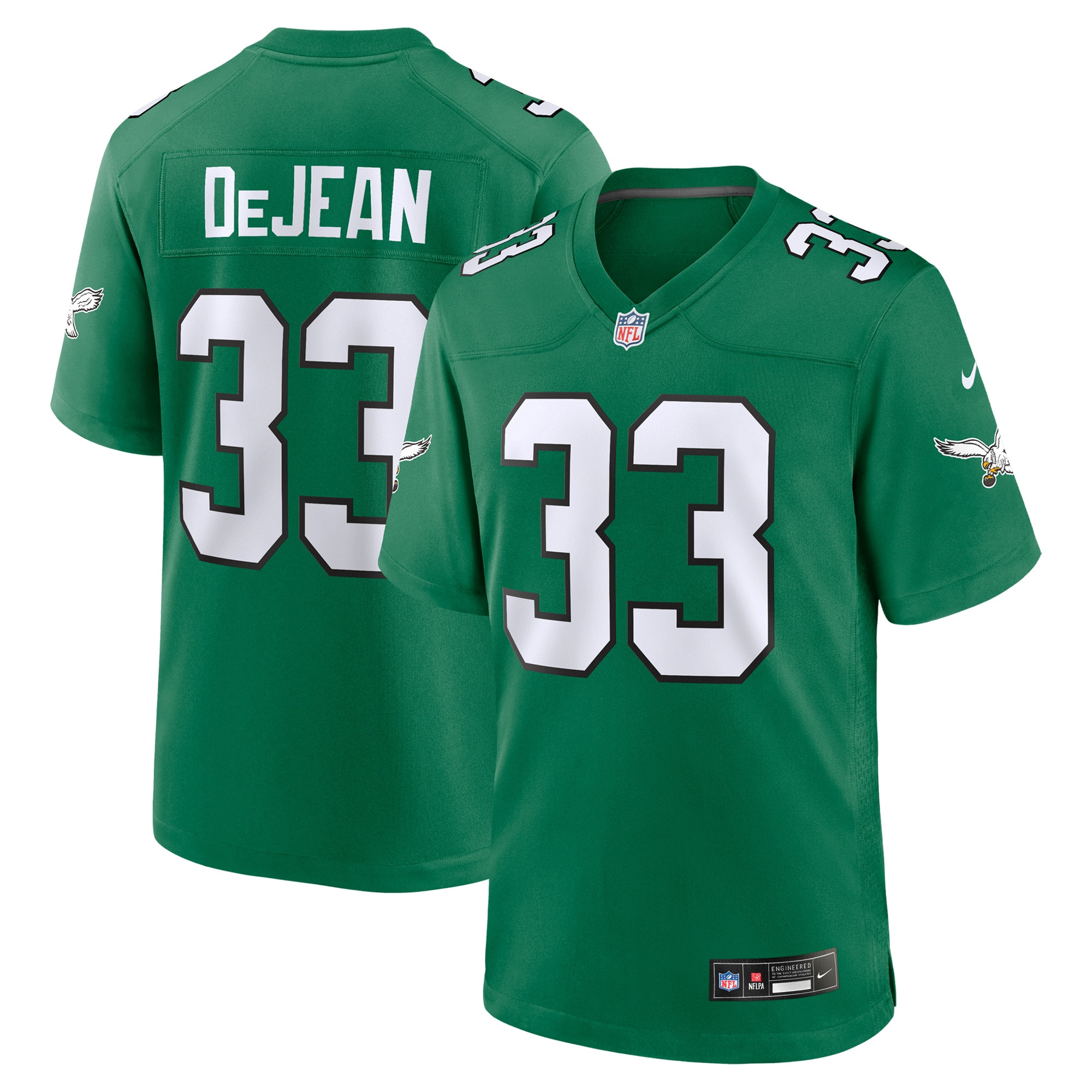 Cooper DeJean 33 Philadelphia Eagles Alternate Game Kelly Green NFL Jersey Men's