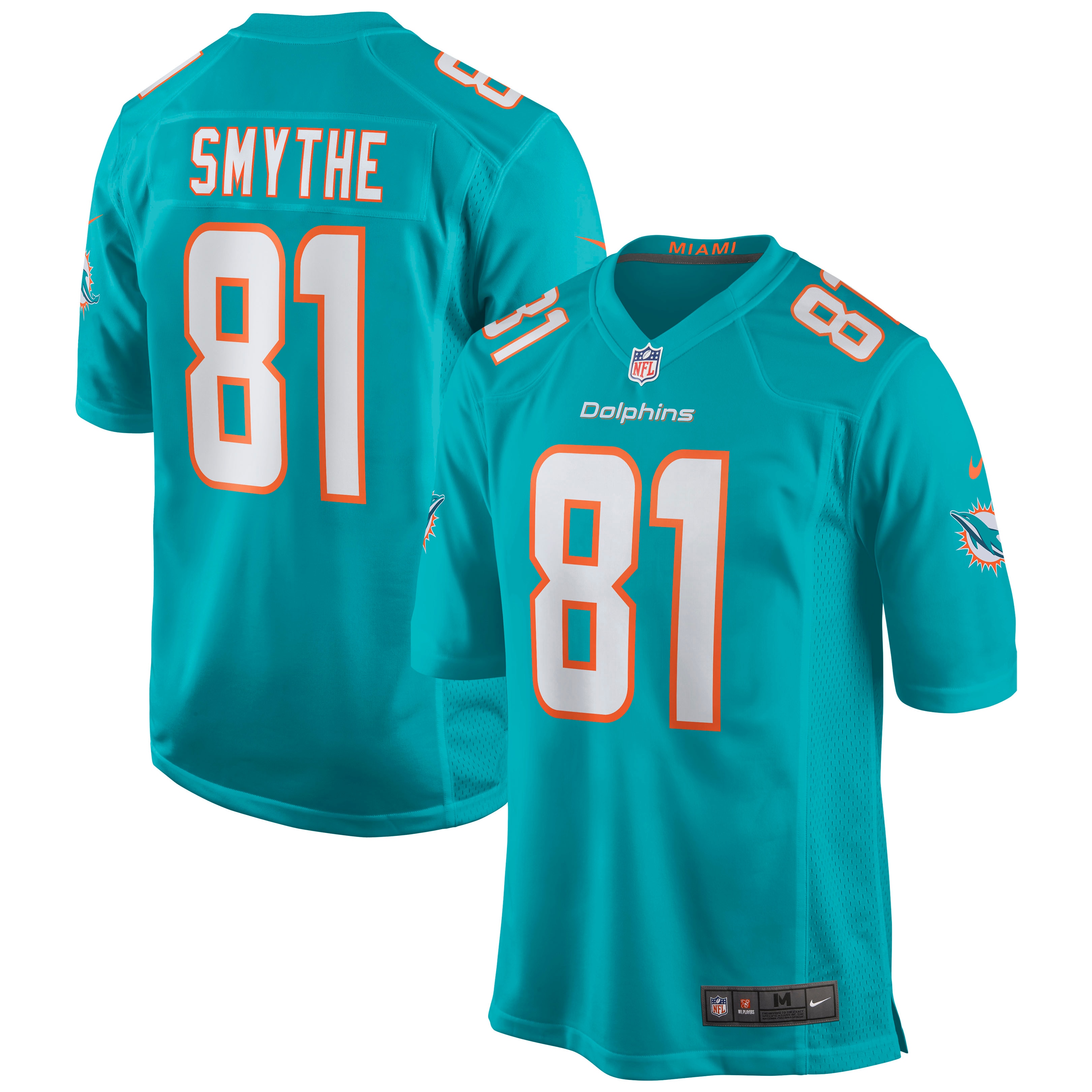 Miami Dolphins Durham Smythe Aqua Game NFL Jersey Men's