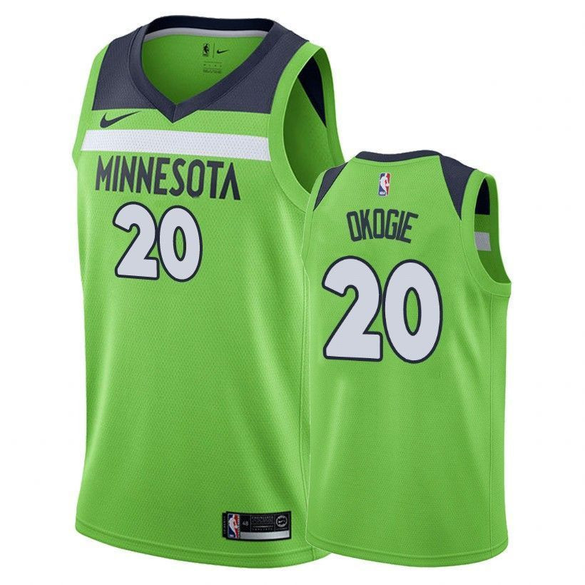 Minnesota Timberwolves Josh Okogie 20 Statet Green NBA Jersey Men's