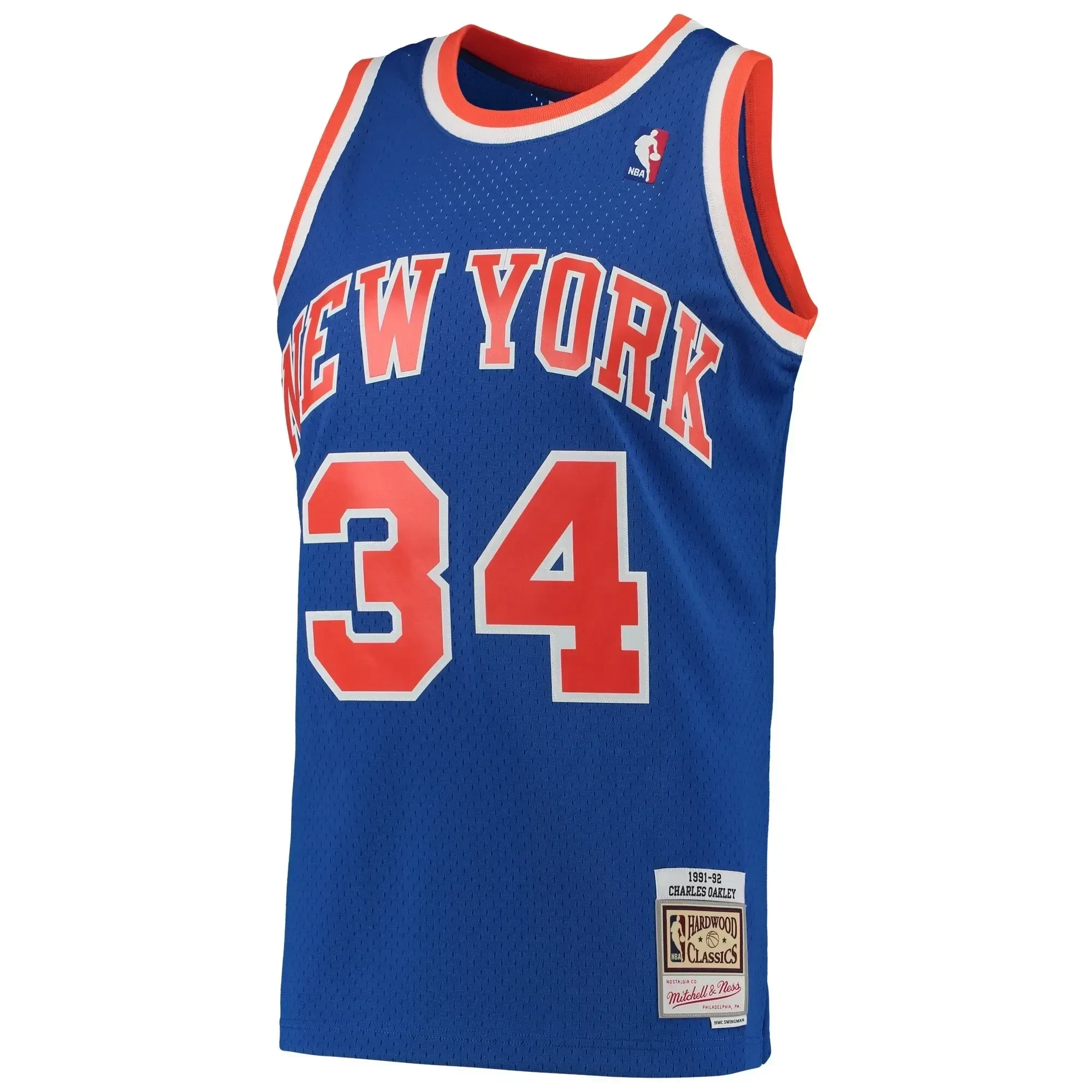 Charles Oakley New York Knicks Mitchell Ness Hardwood Classics 1991-92 Swingman Blue NBA Jersey Men's
