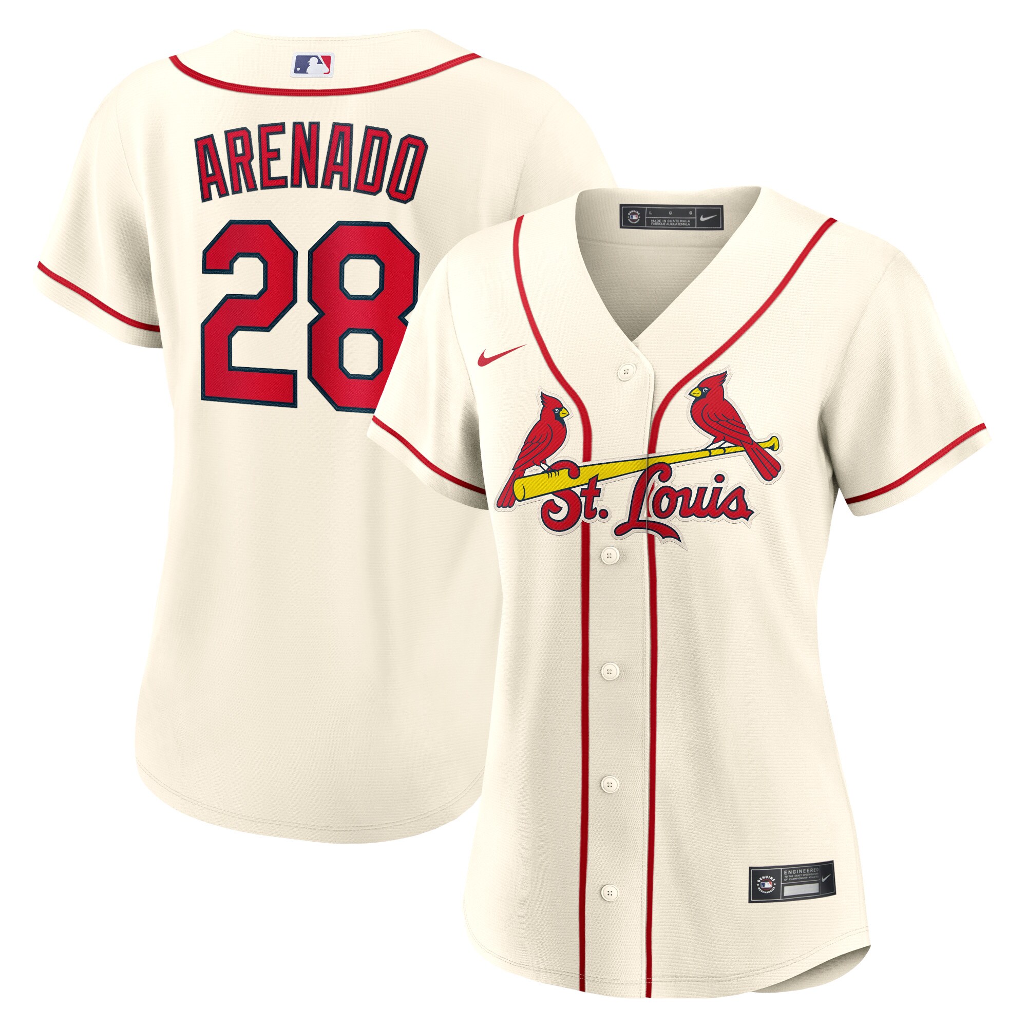 St. Louis Cardinals Nolan Arenado Cream Alternate Player MLB Jersey Women's