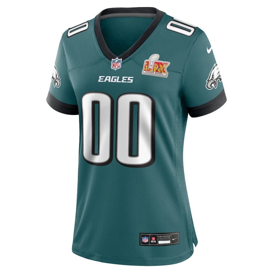 Philadelphia Eagles Super Bowl LIX Custom Game Midnight Green NFL Jersey Women's