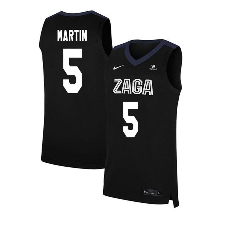 5 Alex Martin Black Elite Gonzaga Bulldogs NCAA Jersey Men's