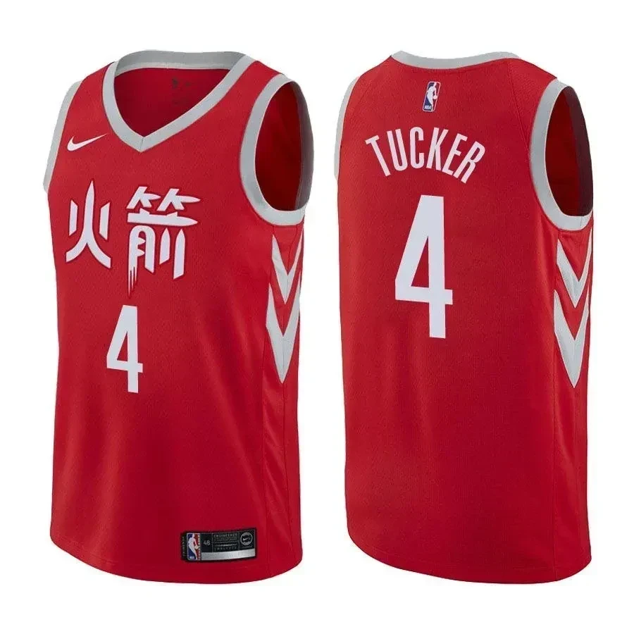 Houston Rockets P.j. Tucker 4 City Edition Red NBA Jersey Men's