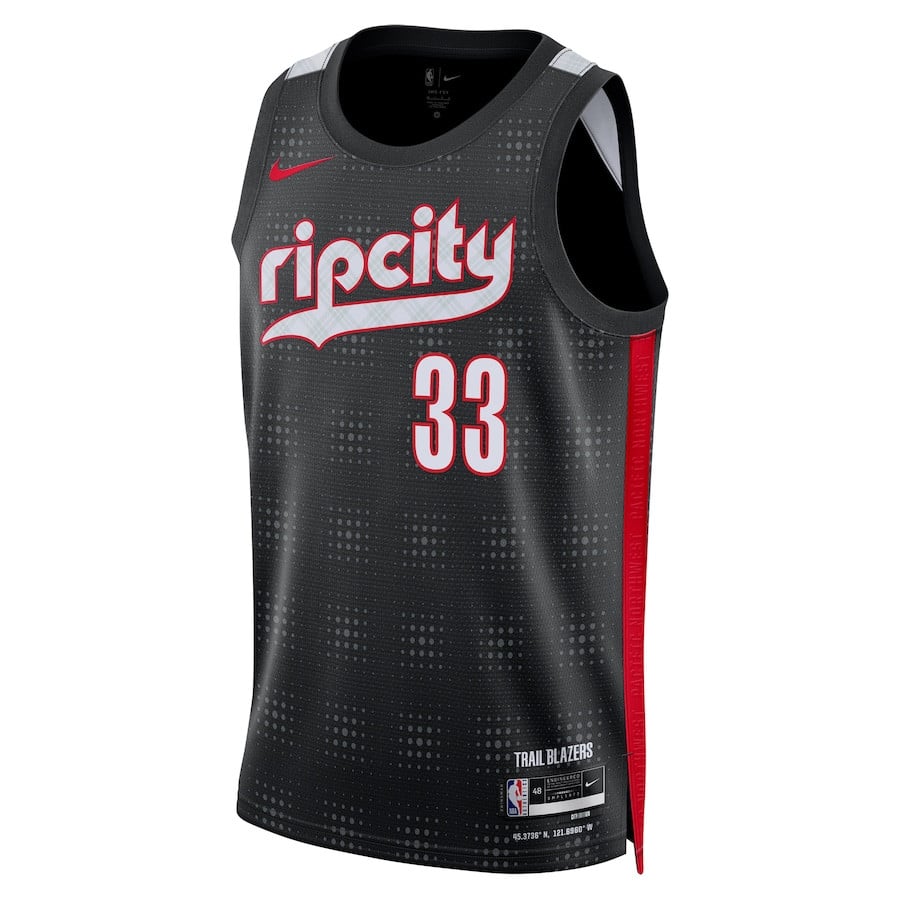 Toumani Camara 33 Portland Trail Blazers Unisex 2024/25 Swingman Player City Edition Black NBA Jersey Unisex
