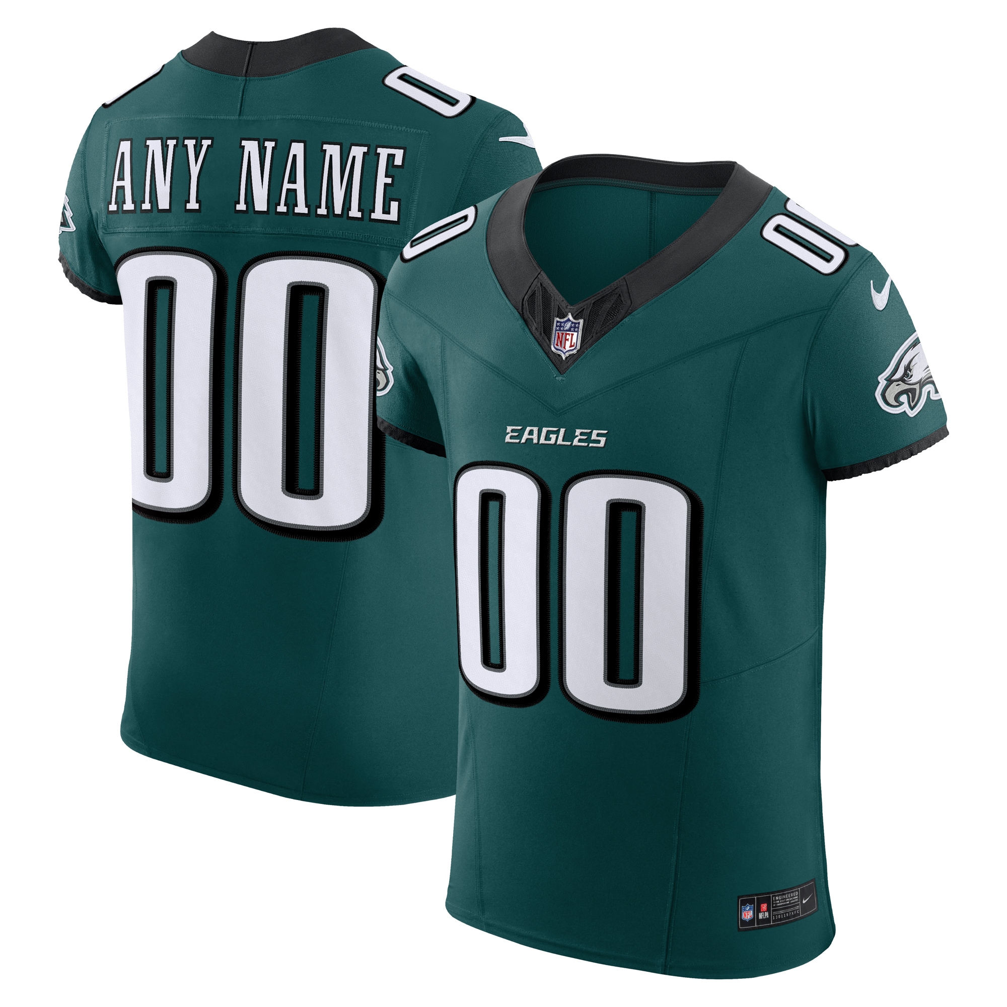 Philadelphia Eagles Midnight Green Team Vapor F.U.S.E. Elite Custom NFL Jersey Men's