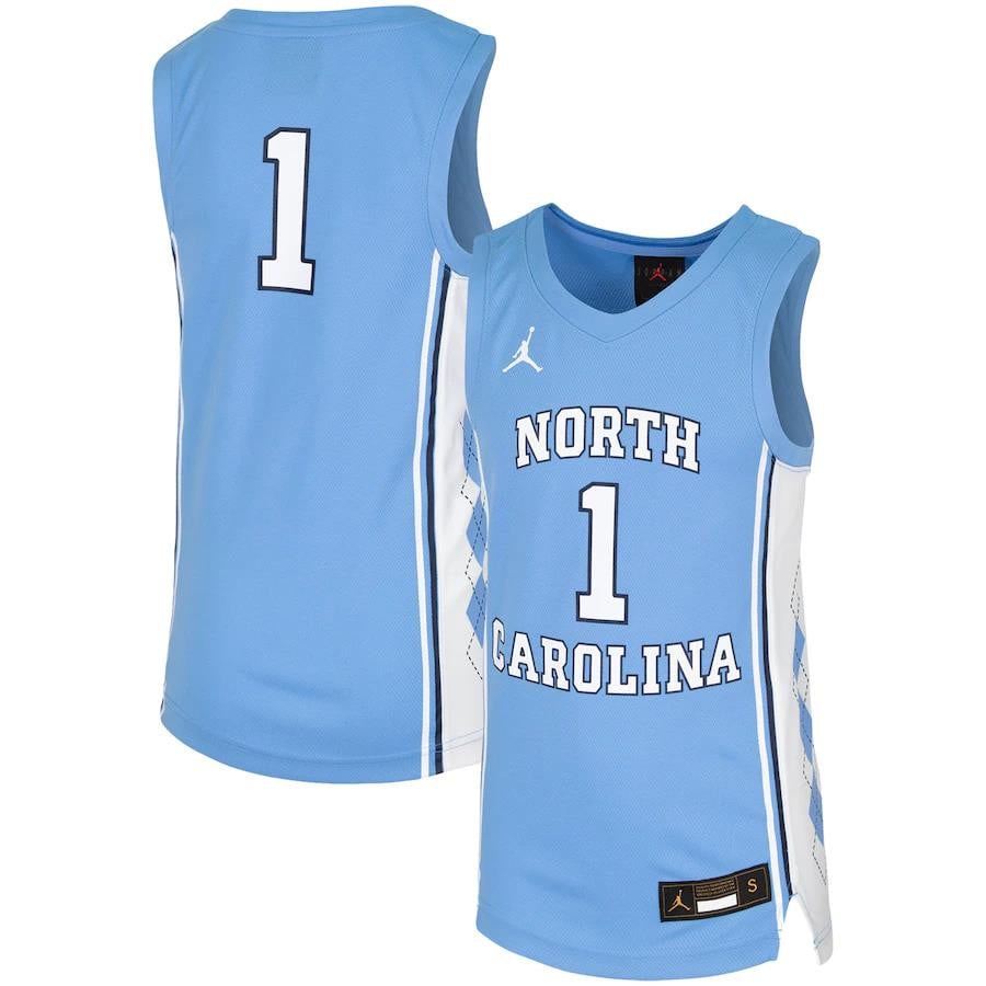 North Carolina Tar Heels Jorda Team Carolina Blue #1 NCAA Jersey Youth
