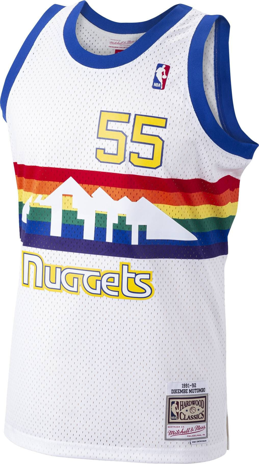 Mitchell Ness Denver Nuggets Dikembe Mutombo 55 Swingman NBA Jersey Men's