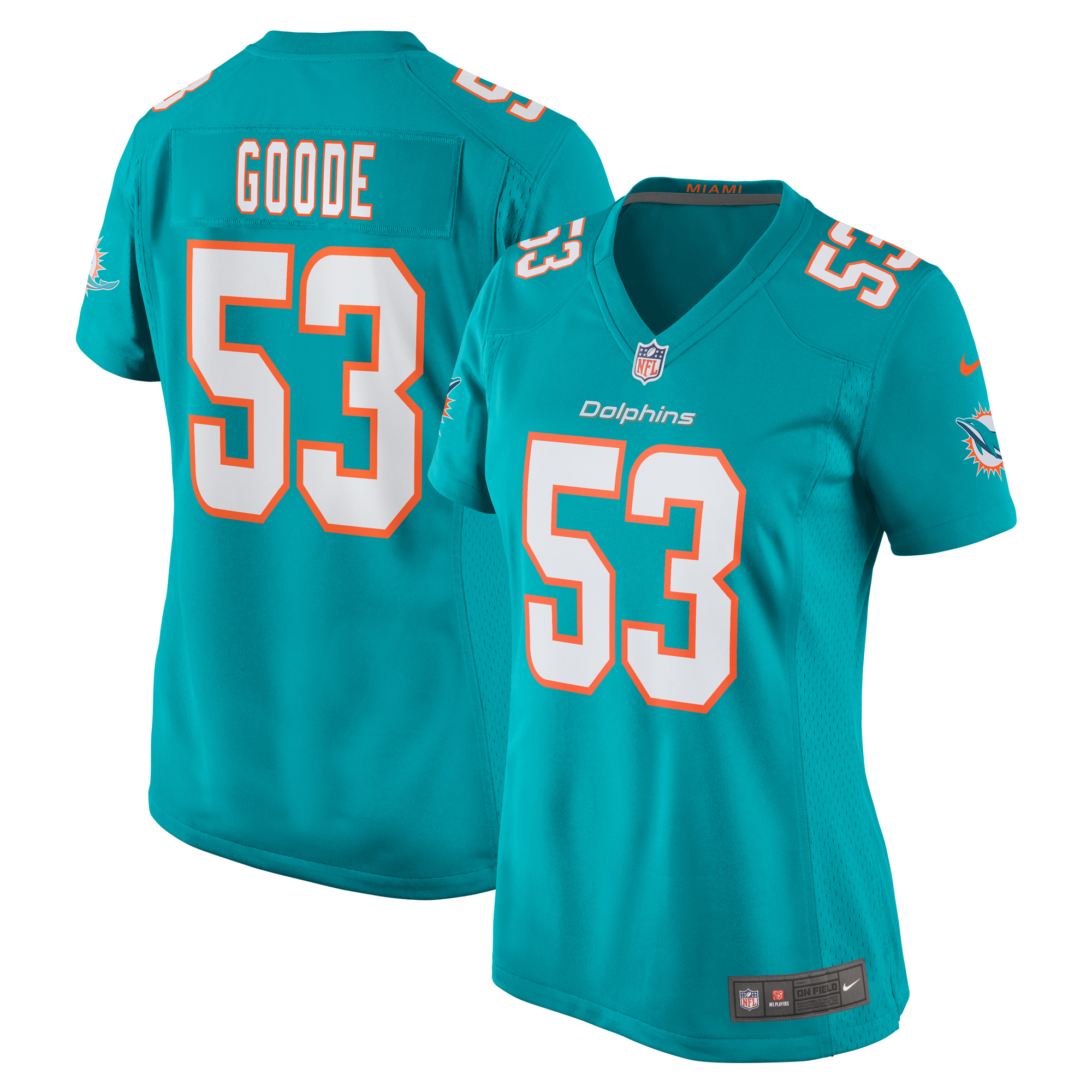 Miami Dolphins Cameron Goode Aqua Game Player NFL Jersey Women's