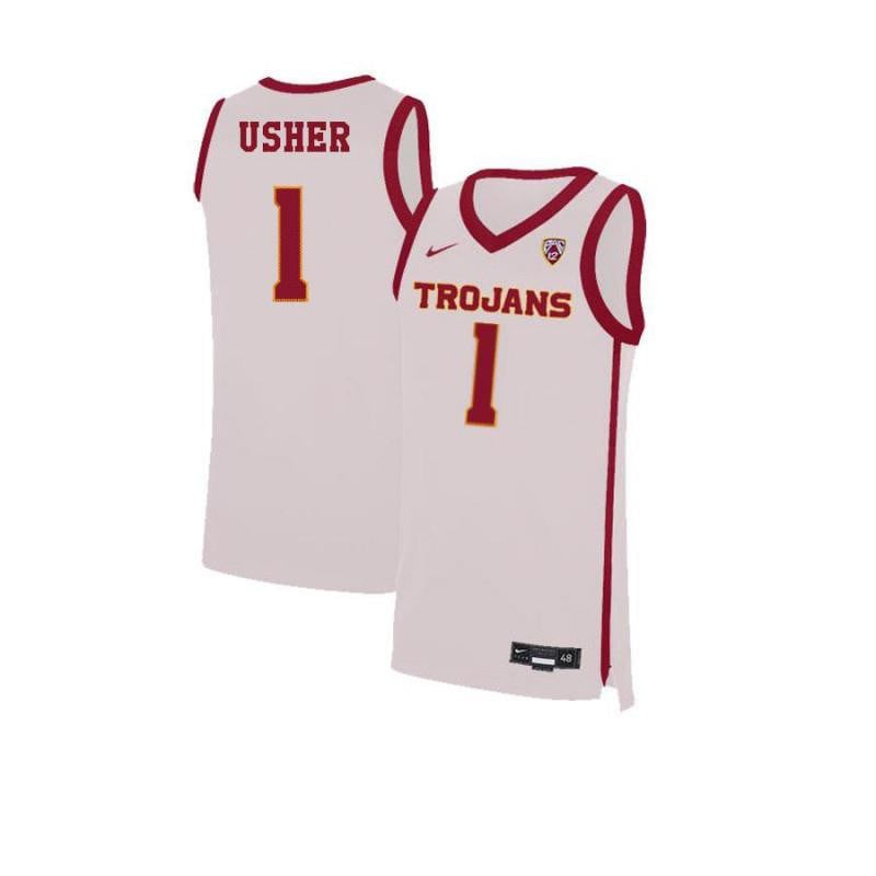 1 Jordan Ushe White Elite USC Trojans NCAA Jersey Men's
