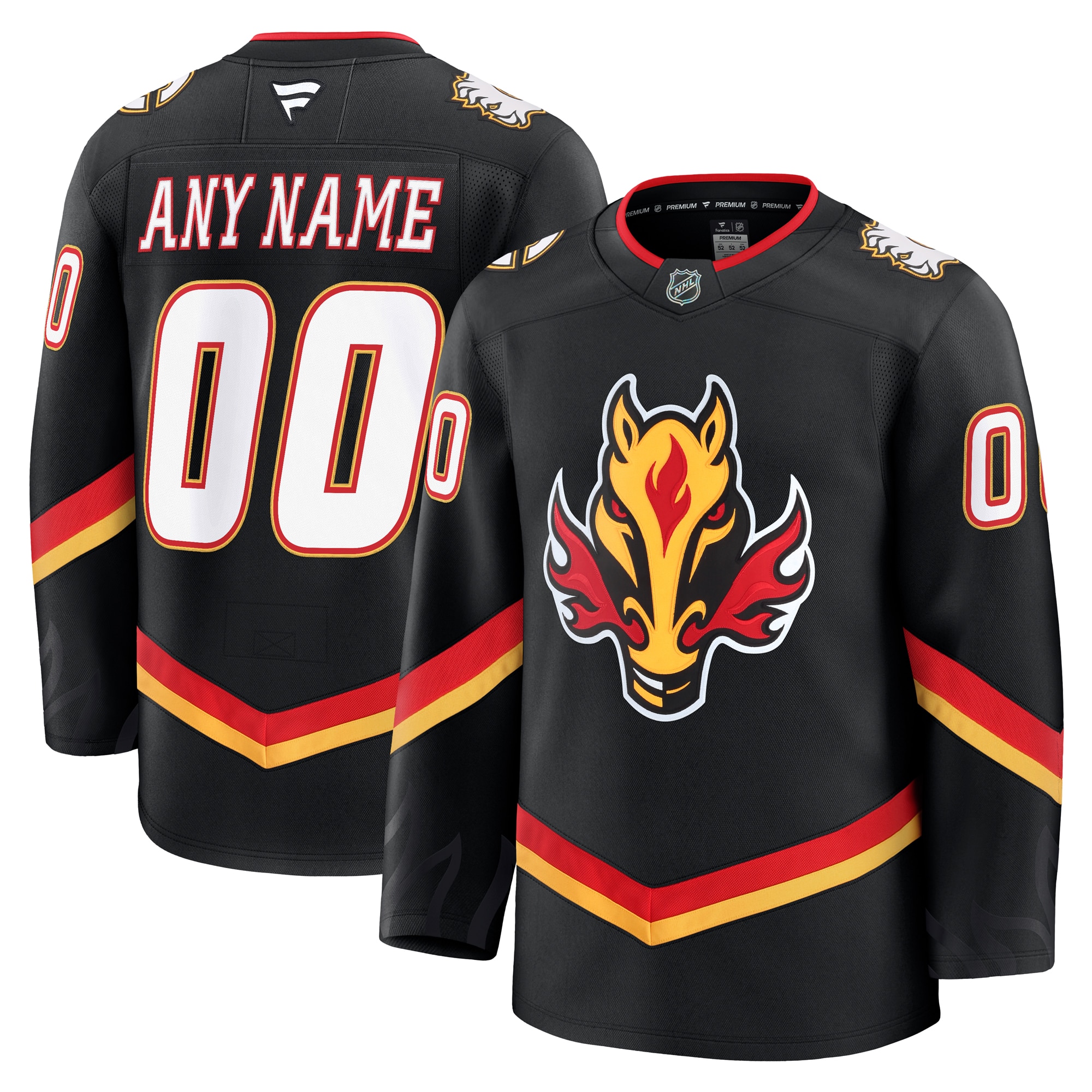 Calgary Flames Black Alternate Premium Custom NHL Jersey Men's