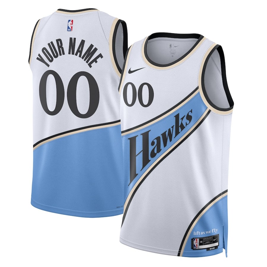 Atlanta Hawks Unisex 2024/25 Custom Swingman City Editio White NBA Jersey Unisex