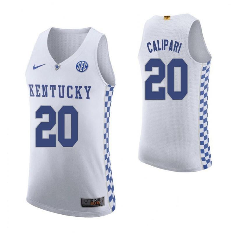 20 Brad Calipari Roa White Elite Kentucky Wildcats NCAA Jersey Men's