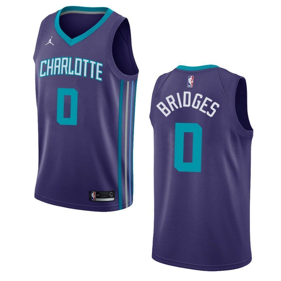 Charlotte Hornets 0 Miles Bridges Statement Swingman Purple NBA Jersey Men's