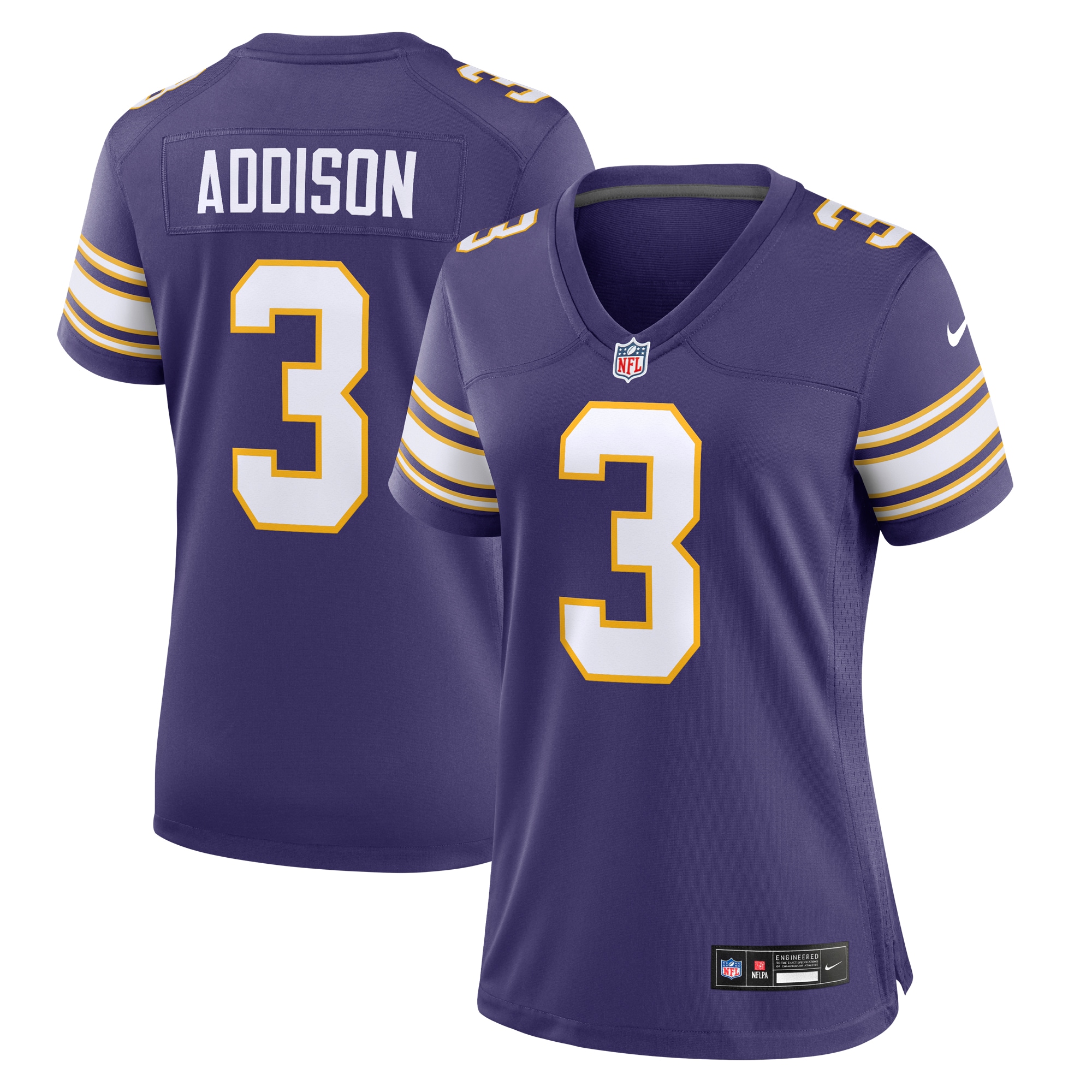 Minnesota Vikings Addison Purple Classic Player Game NFL Jersey Women's