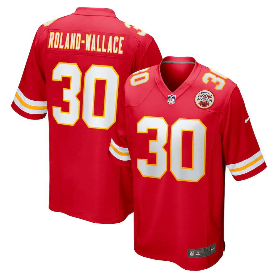 Chris Roland-Wallace 30 Kansas City Chiefs Game Red NFL Jersey Men's