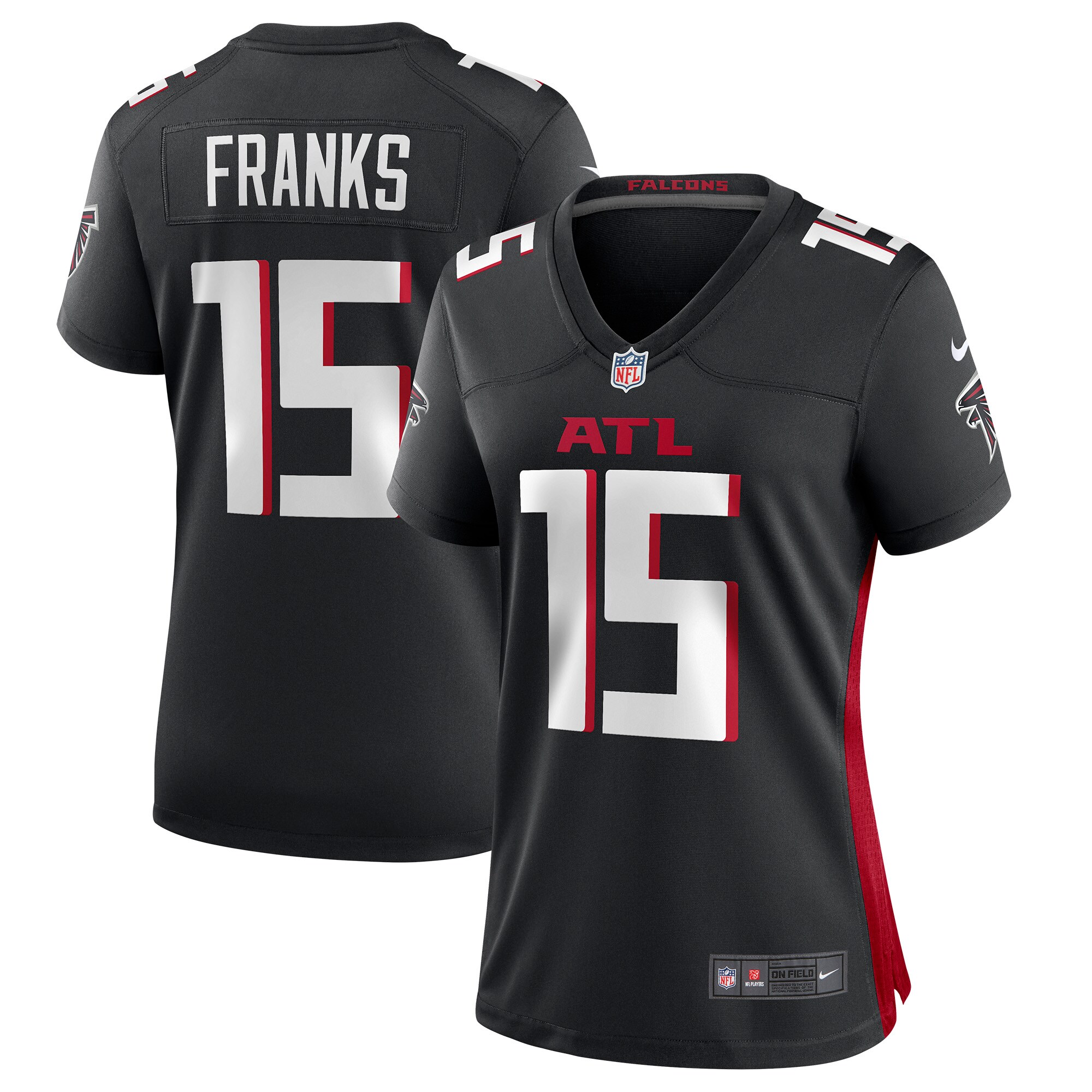 Atlanta Falcons Feleipe Franks Black Game NFL Jersey Women's