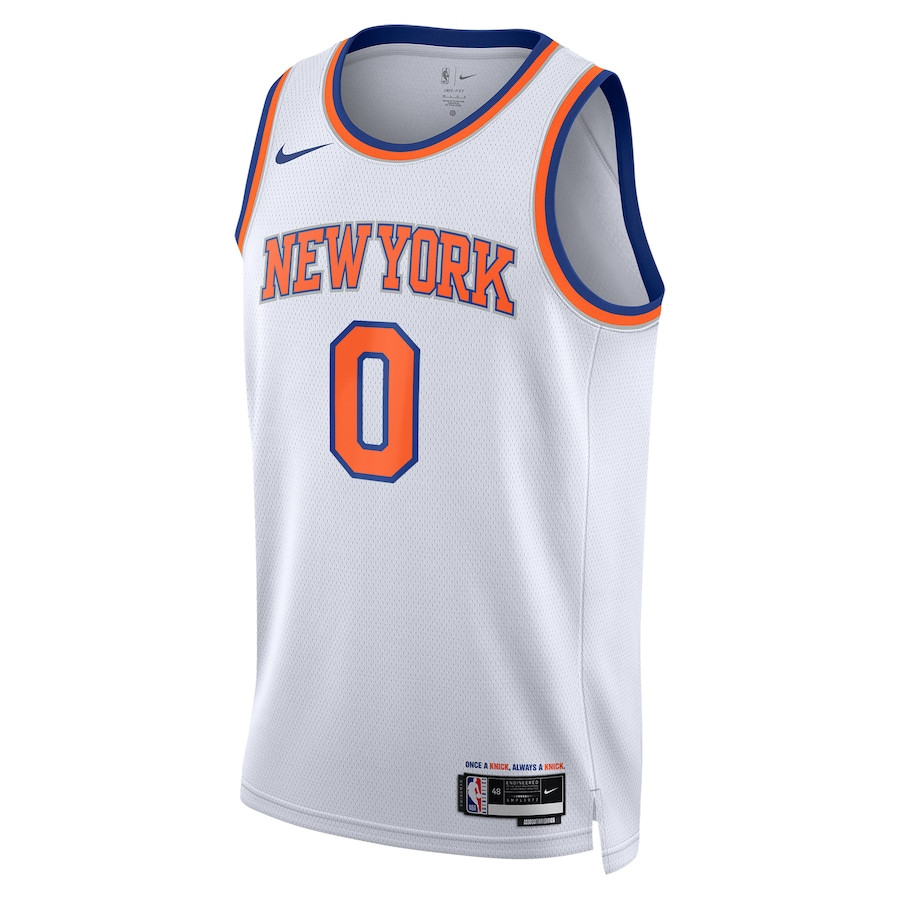 Donte DiVincenzo 0 New York Knicks Unisex Swingman Association Editio White NBA Jersey Unisex