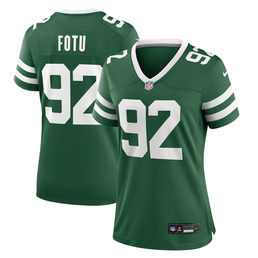 Leki Fotu 92 New York Jets Team Game Legacy Green NFL Jersey Women's