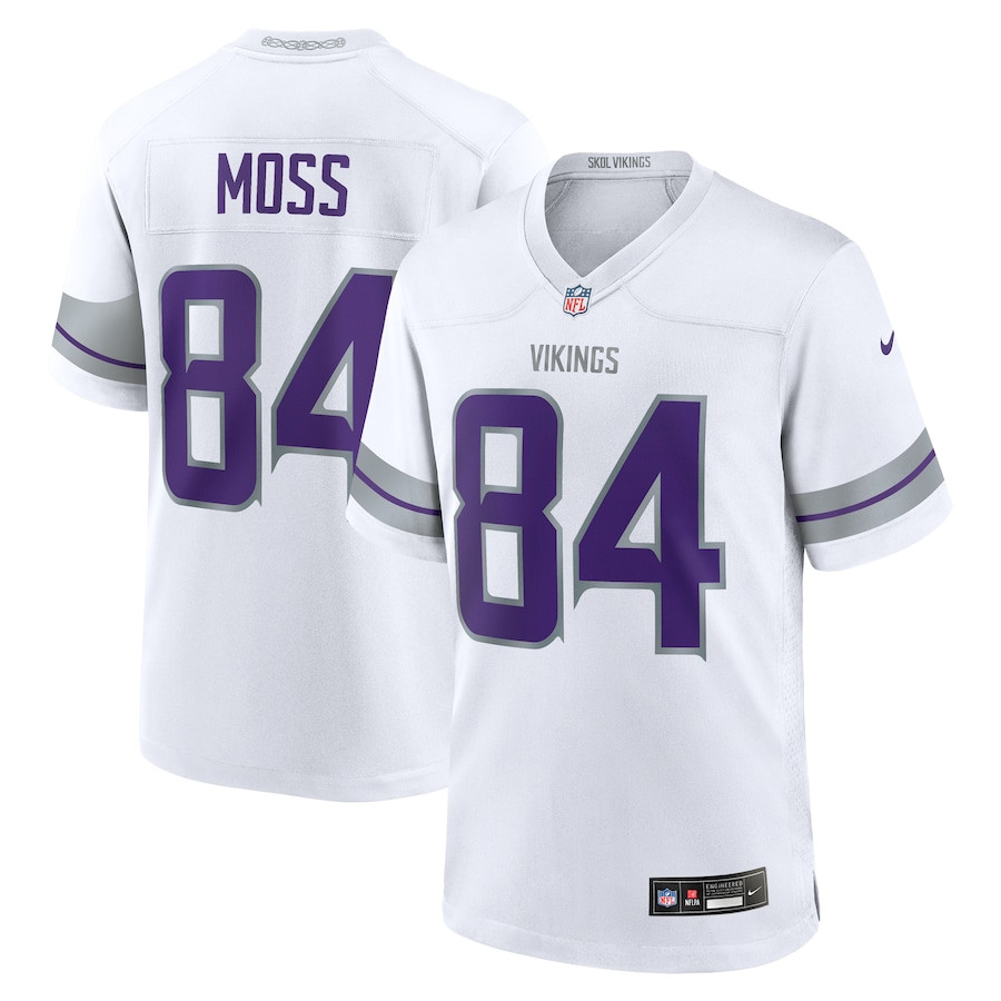 Randy Moss 84 Minnesota Vikings Alternate Retired Player Game White NFL Jersey Men's