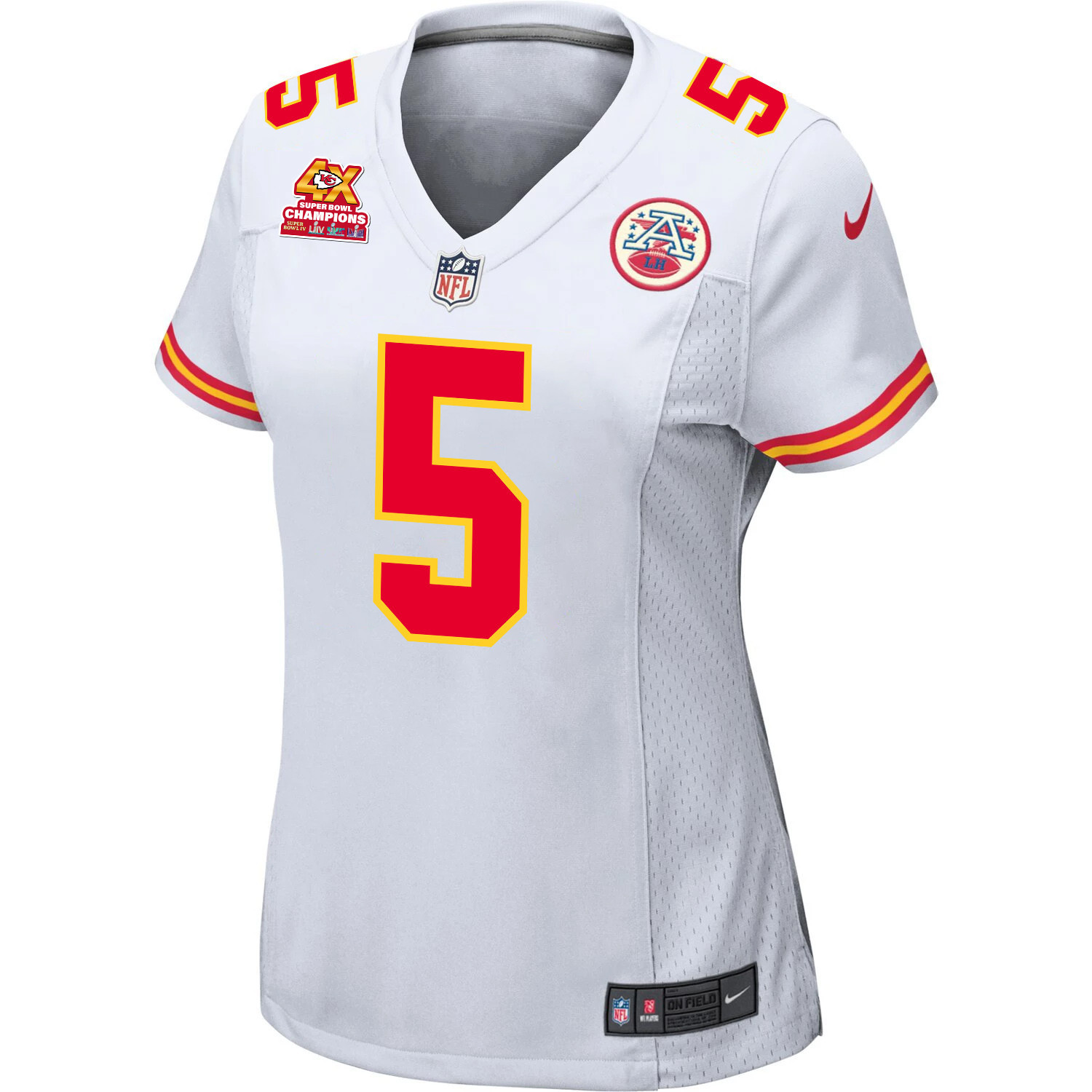 Tommy Townsend 5 Kansas City Chiefs Super Bowl LVIII Champions 4X Game White NFL Jersey Women's