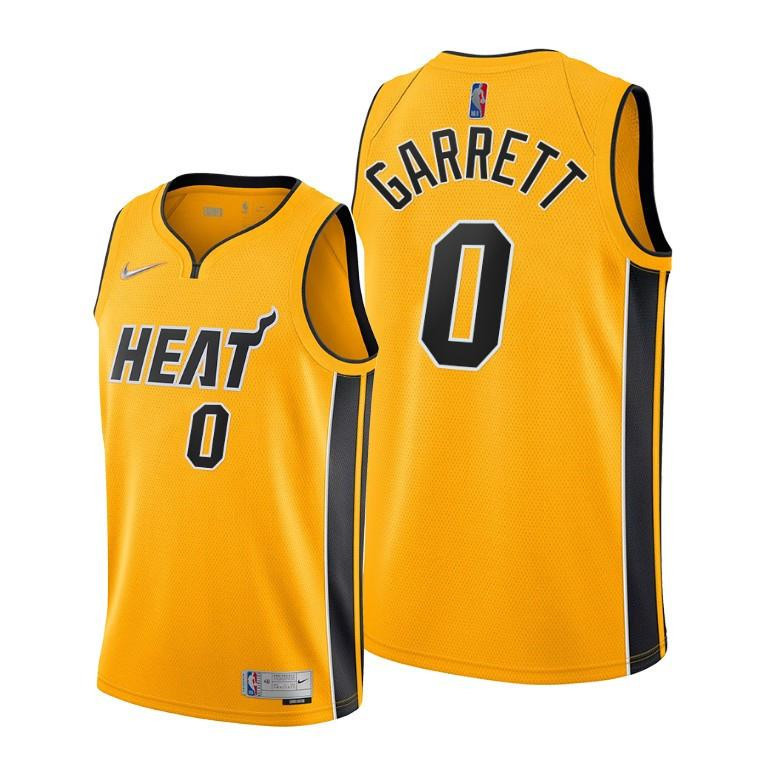 Marcus Garrett 0 Miami Heat Earned Edition Gold NBA Jersey Men's