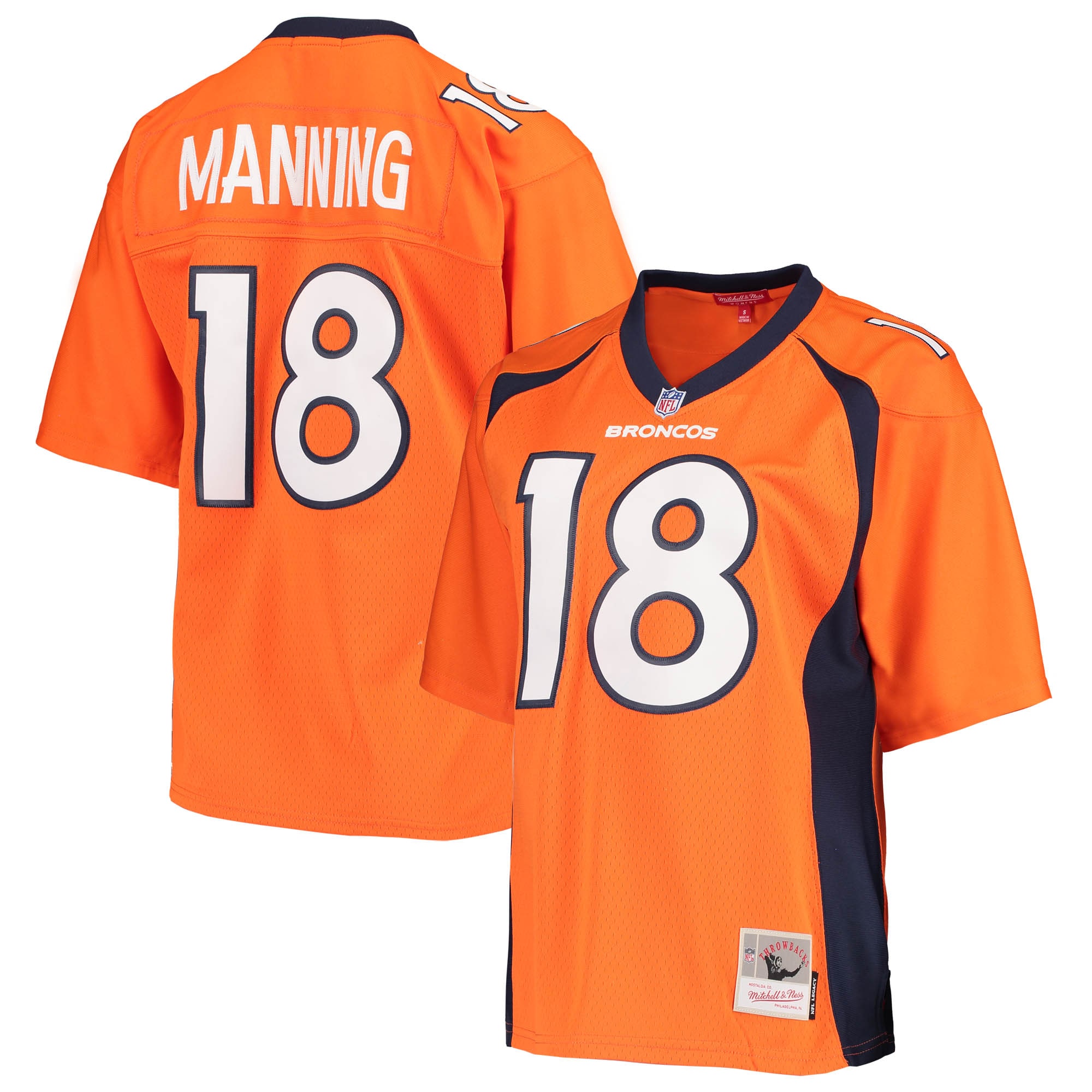 Denver Broncos Peyton Manning Mitchell Ness Orange Legacy Player NFL Jersey Women's