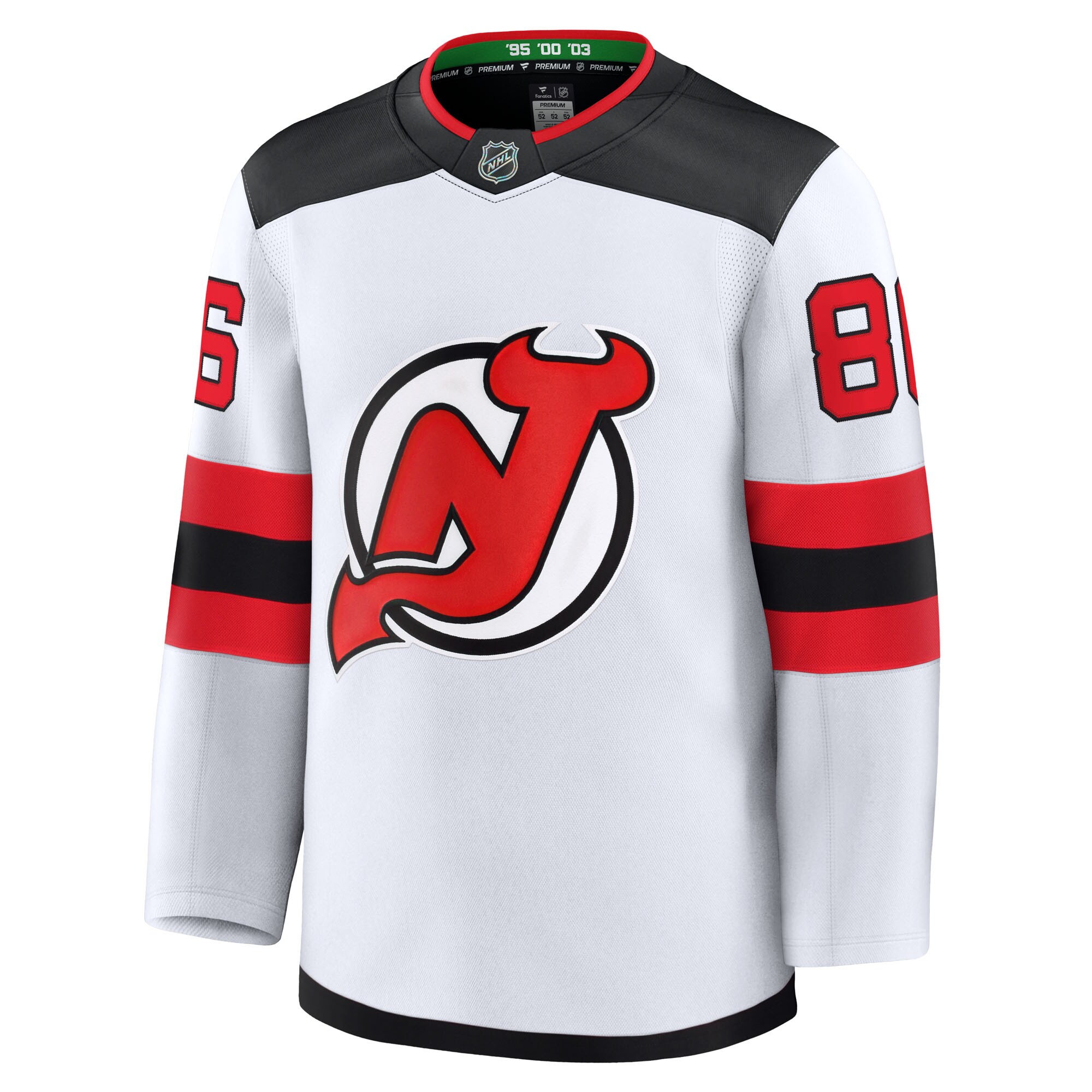 New Jersey Devils Jack Hughes White Away Premium NHL Jersey Men's