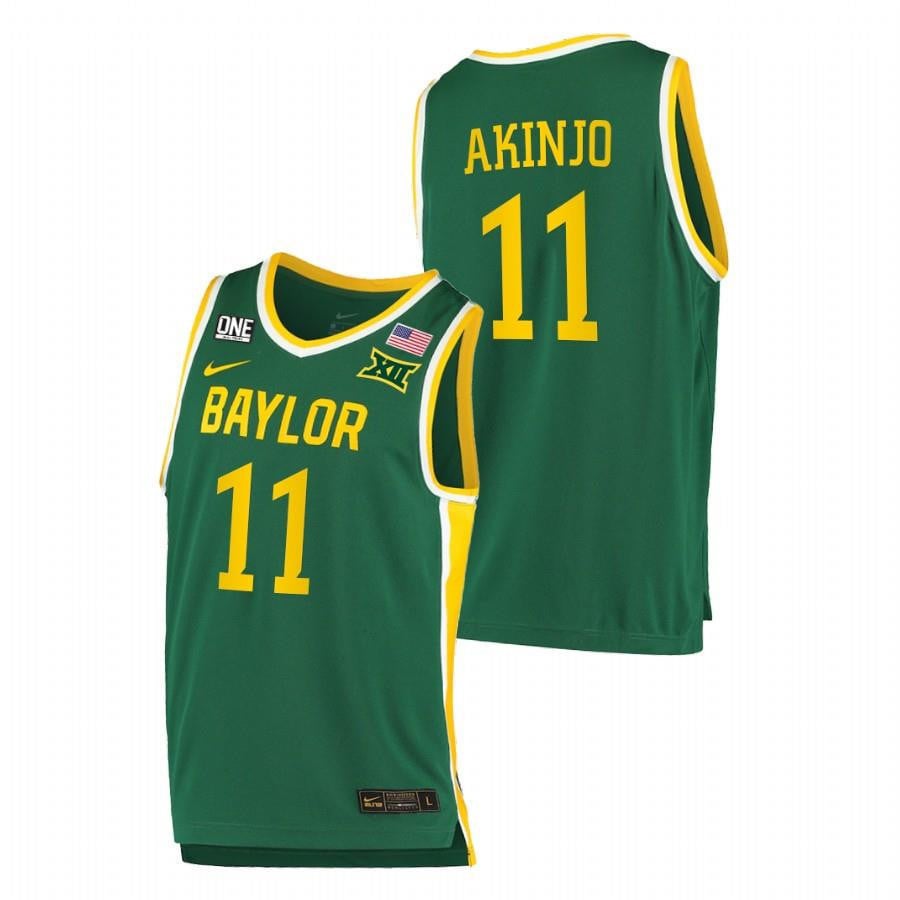 Baylor Bears 11 James Akinjo Green Away 2023 Top Transfers NCAA Jersey Men's