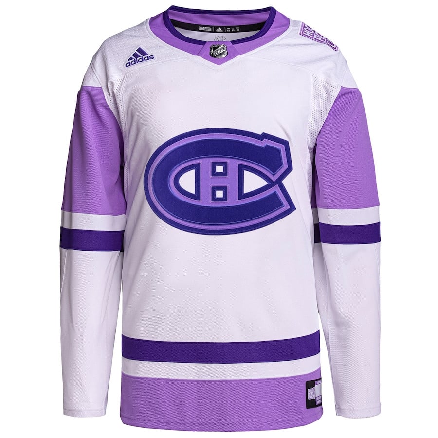 Montreal Canadiens Fights Cancer Primegreen White/Purple NHL Jersey Men's