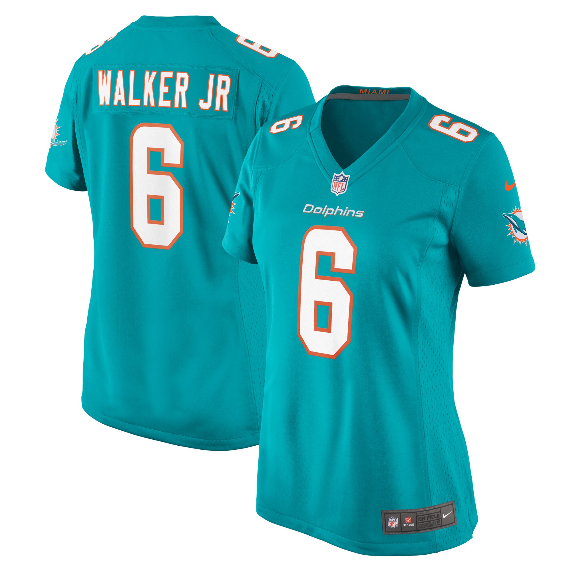 Miami Dolphins Anthony Walker Jr. Aqua Game NFL Jersey Women's