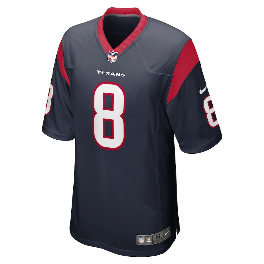 John Metchie III 8 Houston Texans Game Navy NFL Jersey Men's