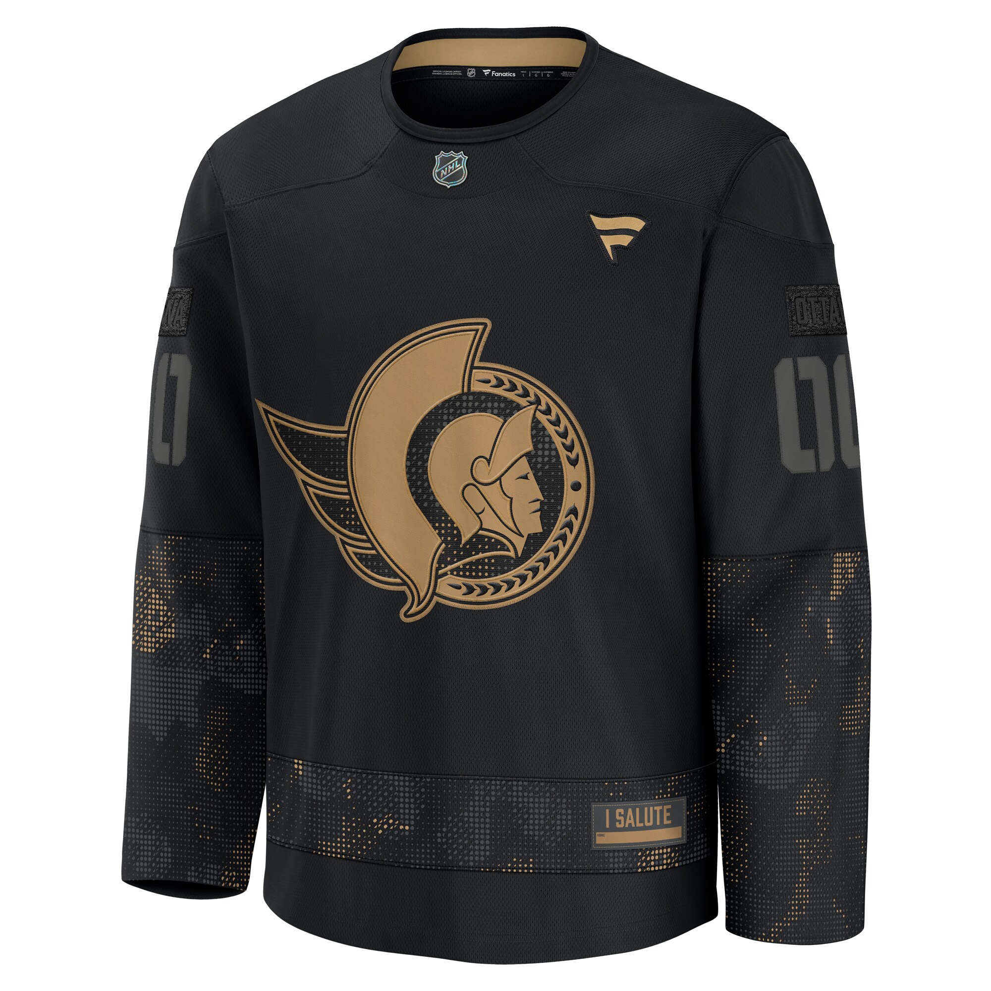 Ottawa Senators Black 2024 Military Appreciation Custom Practice NHL Jersey Men's