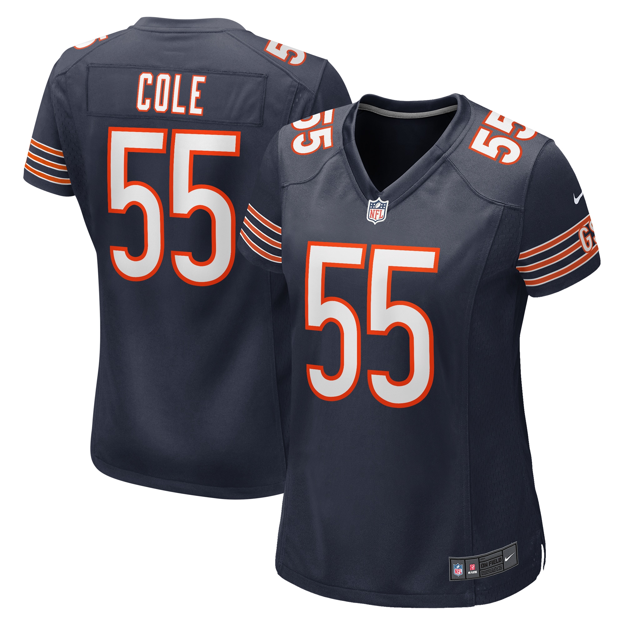 Chicago Bears Dylan Cole Navy Game NFL Jersey Women's