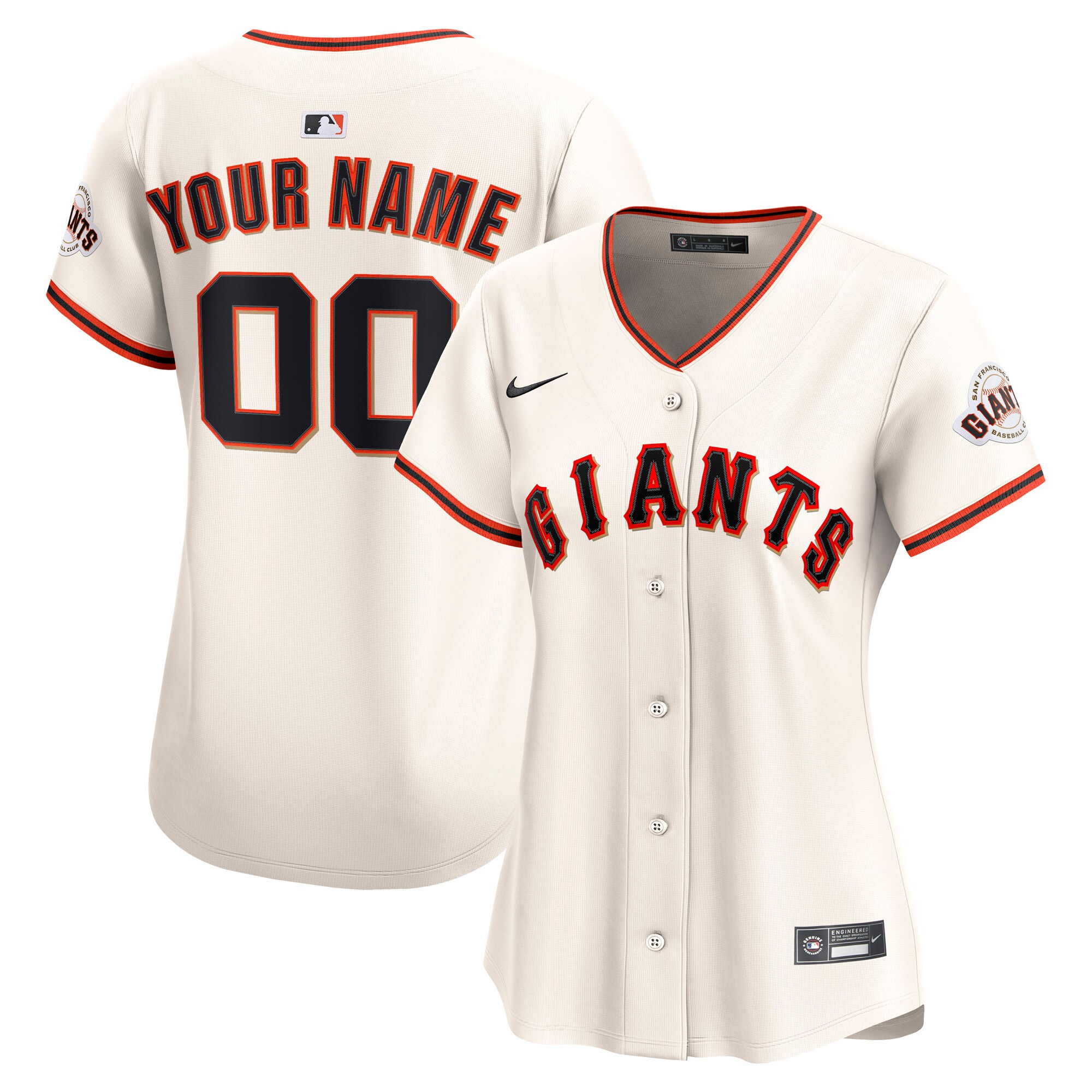 San Francisco Giants Cream Home Limited Custom MLB Jersey Women's