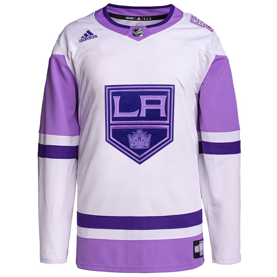Los Angeles Kings Fights Cancer Primegreen White/Purple NHL Jersey Men's