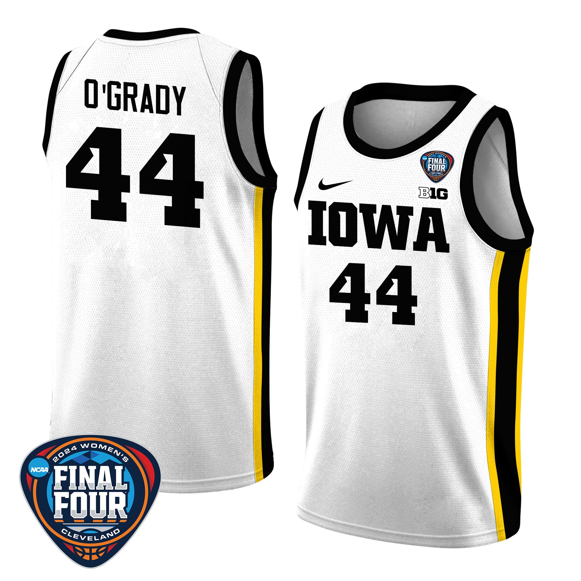 Addison O'Grady 44 Iowa Hawkeyes 2024 Final Four Patch Unisex NCAA Jersey Unisex
