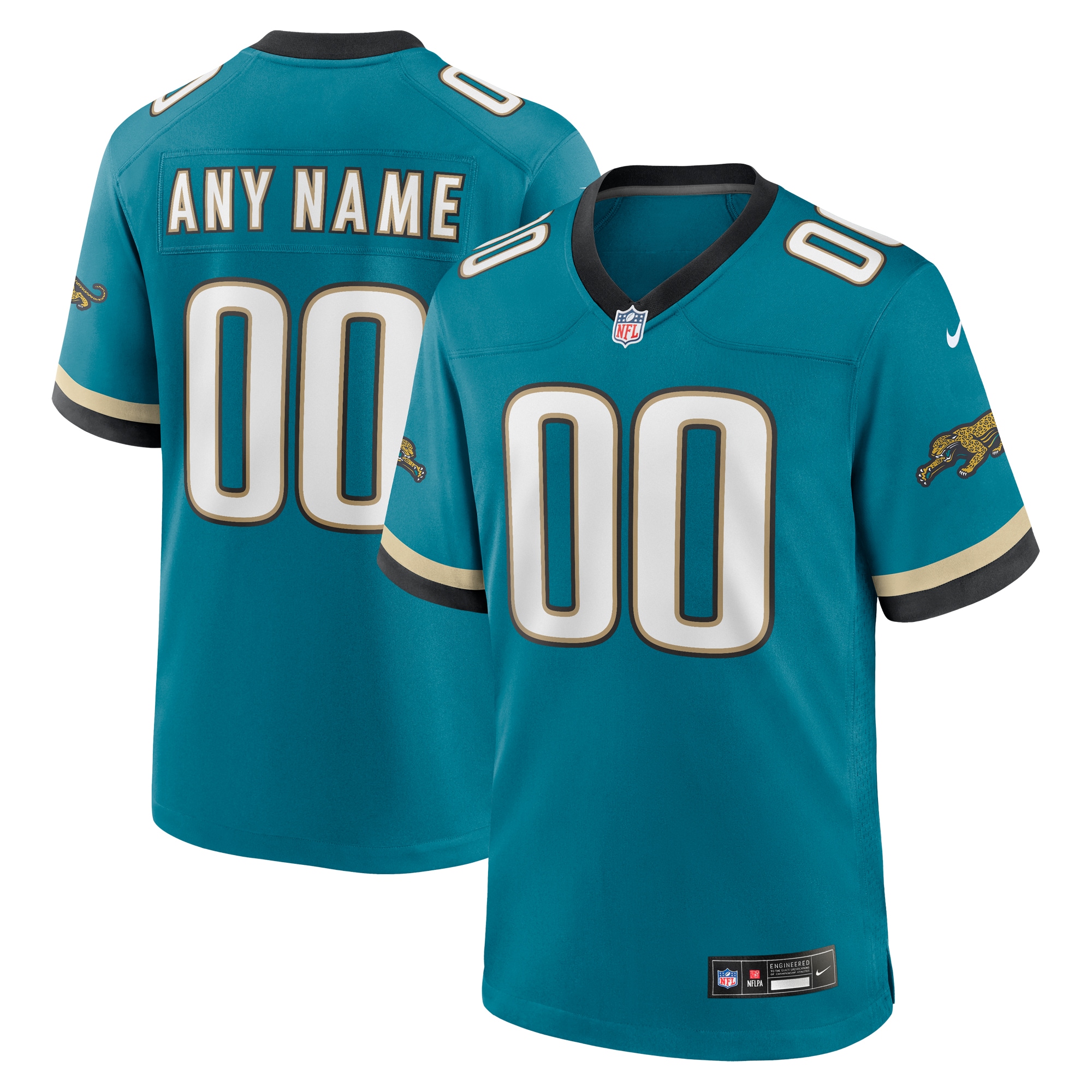 Jacksonville Jaguars Teal Prowler Throwback Custom Game NFL Jersey Men's