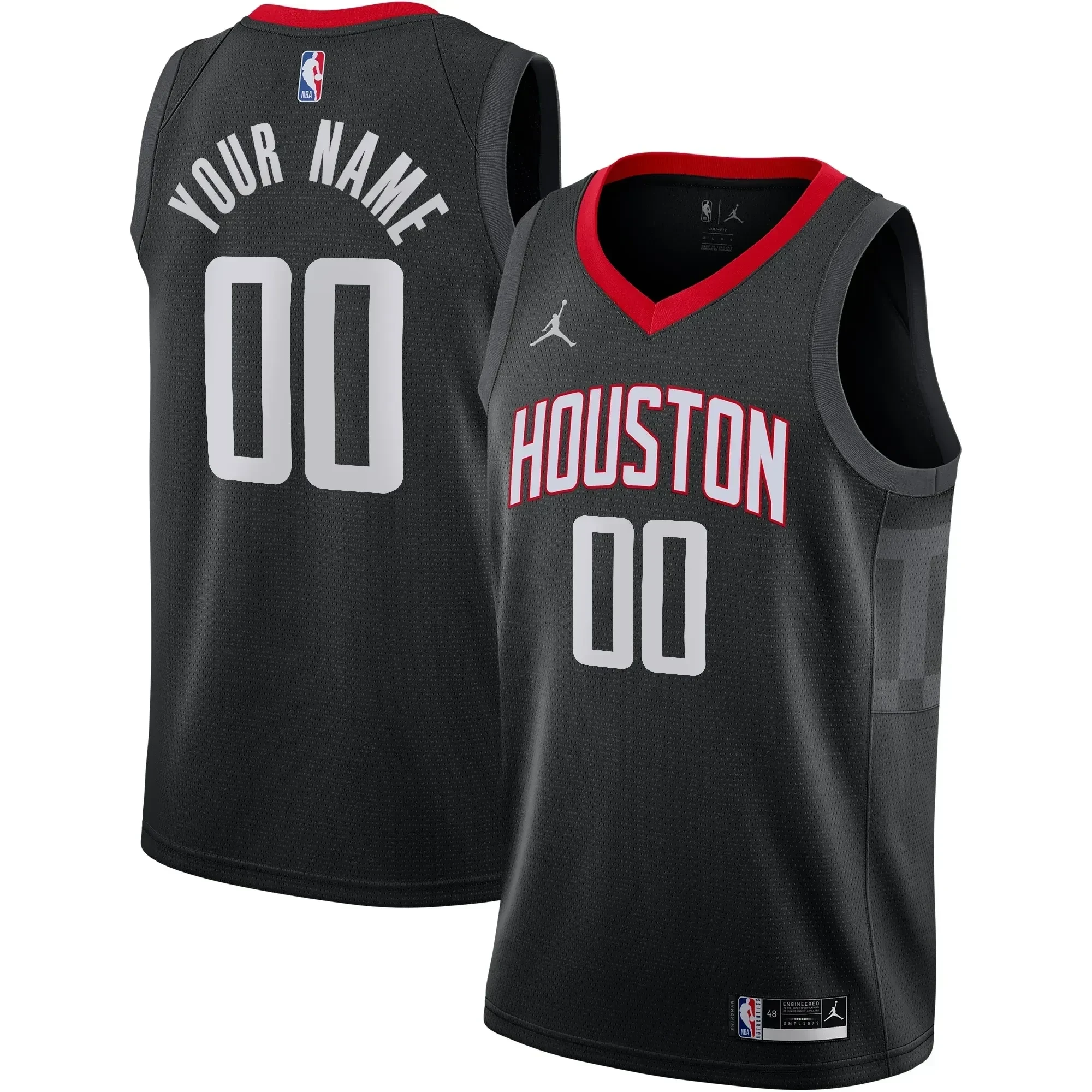 Houston Rockets Swingman Custom Statement Edition Black NBA Jersey Men's