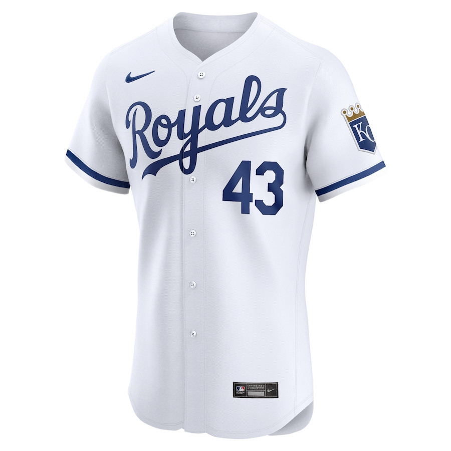 Carlos Hern?ndez 43 Kansas City Royals Home Elite Player White MLB Jersey Men's