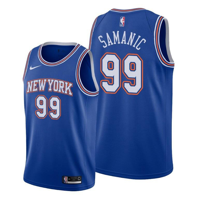 Luka Samanic 99 New York Knicks Statement Edition Blue NBA Jersey Men's